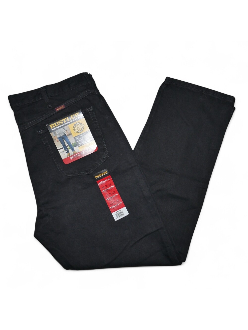Rustler Vintage Denim Jeans Men's Size 40x32 Solid Black Deadstock NWT